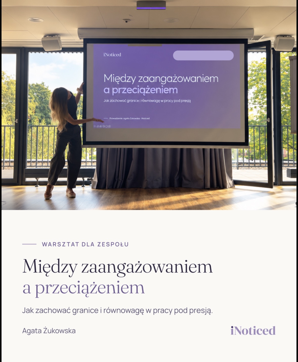 Agata Żukowska prowadzi warsztat dla zespołu